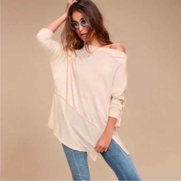 FREE PEOPLE Londowntown Ribbed Off Shoulder Tunic Size M - Picture 1 of 11